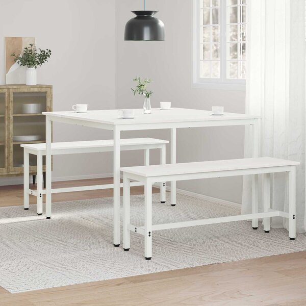 VidaXL Étkezőasztal Fehér 110 x 110 x 75 cm Tömör fenyőfa