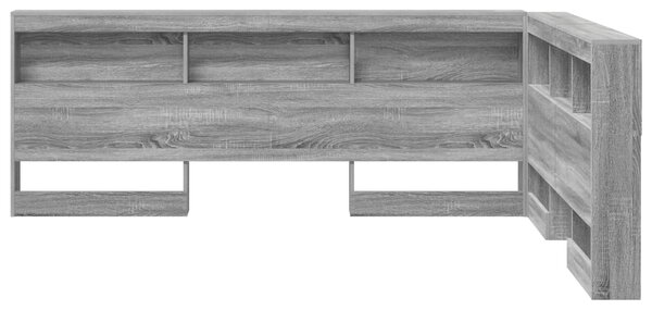 VidaXL Tároló fejtámla polcokkal Szürke Sonoma 150 cm Faanyag