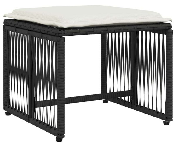 VidaXL 7 részes fekete polyrattan kerti étkezőgarnitúra párnával