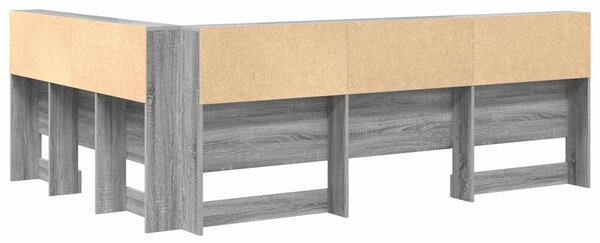 VidaXL Tároló fejtámla polcokkal Szürke Sonoma 150 cm Faanyag