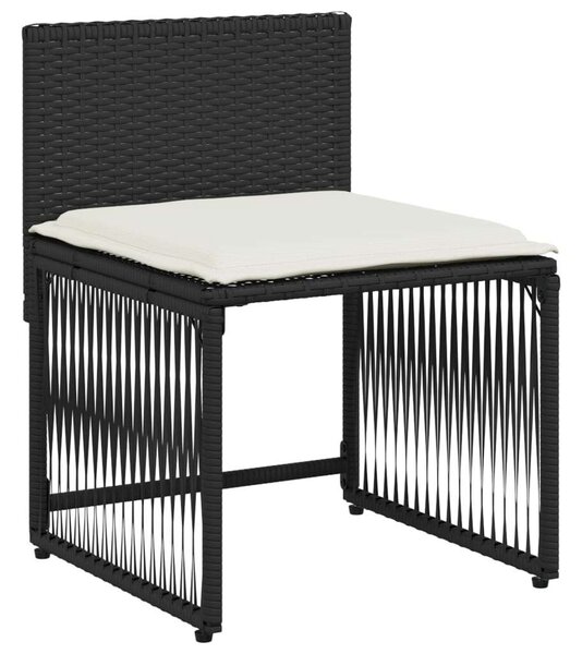 VidaXL 7 részes fekete polyrattan kerti étkezőgarnitúra párnával