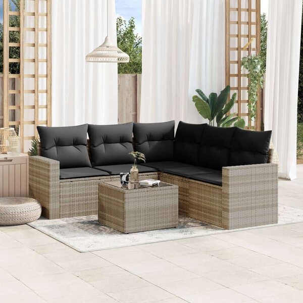VidaXL Polyrattan Kerti Ülőgarnitúra - 6 részes