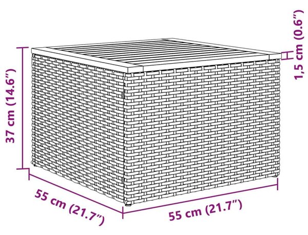 VidaXL 2 részes szürke polyrattan/akácfa kerti kanapészett párnákkal