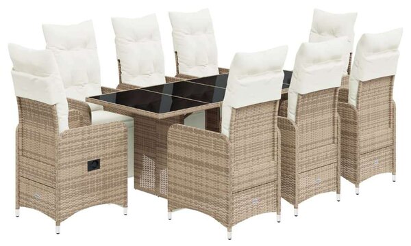 VidaXL Polyrattan Kerti Bútor - 9 részes Bisztró garnitúra