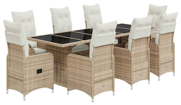 VidaXL Polyrattan Kerti Bútor - 9 részes Bisztró garnitúra