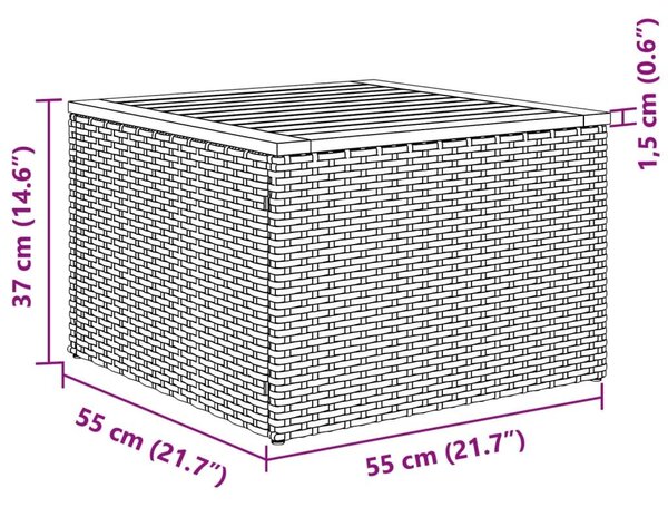 VidaXL 2 részes szürke polyrattan/akácfa kerti kanapészett párnákkal