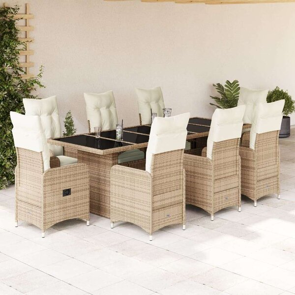 VidaXL Polyrattan Kerti Bútor - 9 részes Bisztró garnitúra