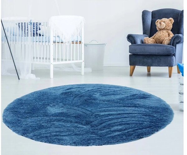 Detský koberec plyšový okrúhly Home 120x120 cm ružový Szín: kék