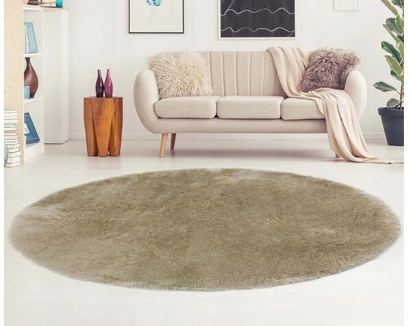 Detský koberec plyšový okrúhly Home 120x120 cm ružový Szín: bézs