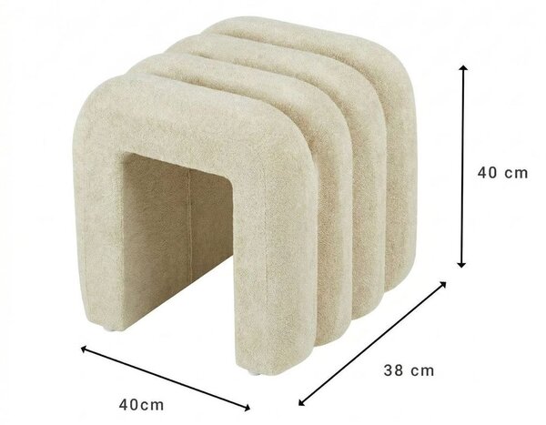 CHENILLE puff 40cm , krém
