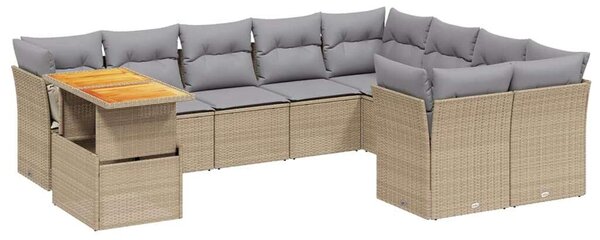 VidaXL Polyrattan Kerti Ülőgarnitúra - 10 részes - Bézs