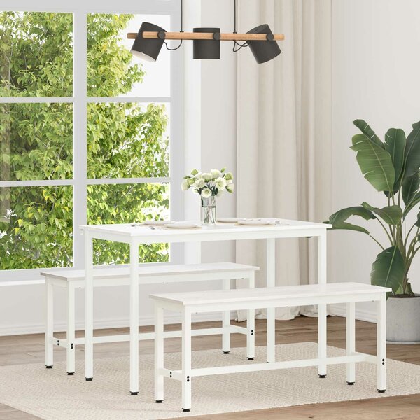 VidaXL Étkezőasztal Fehér 110 x 55 x 75 cm Tömör fenyőfa
