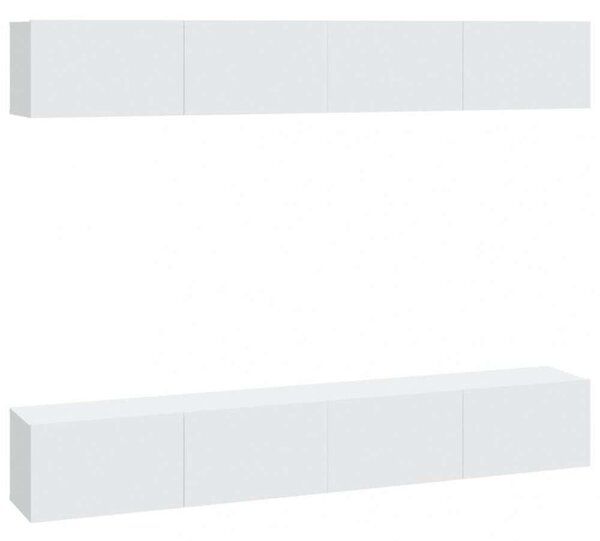 4 db Fehér Fali TV Szekrény - 100x30x30 cm