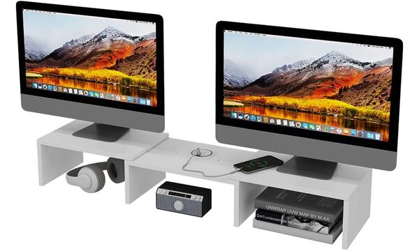 Vicco Halva monitor állvány – QI töltővel és USB csatlakozóval