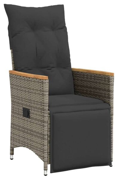 VidaXL Polyrattan Kerti Bútor - 7 részes szürke bisztrókészlet