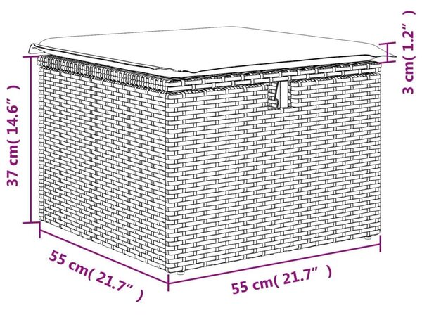 VidaXL Polyrattan Kerti Ülőgarnitúra - 6 részes - Bézs