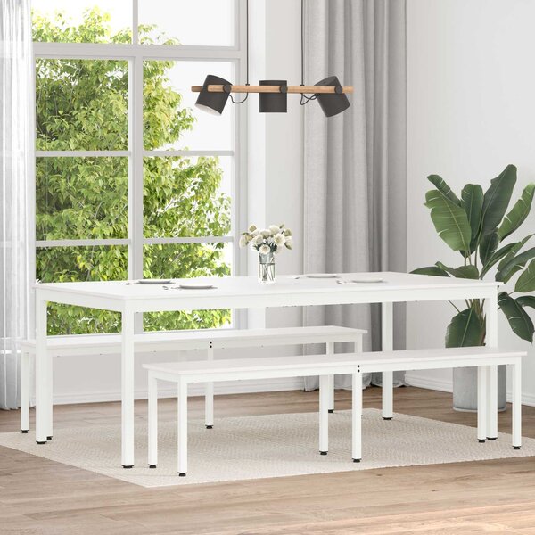 VidaXL Étkezőasztal Fehér 200 x 100 x 75 cm Tömör fenyőfa