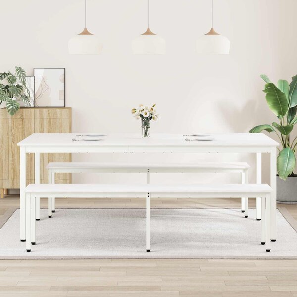 VidaXL Étkezőasztal Fehér 200 x 100 x 75 cm Tömör fenyőfa