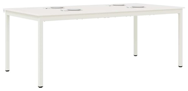 VidaXL Étkezőasztal Fehér 200 x 100 x 75 cm Tömör fenyőfa