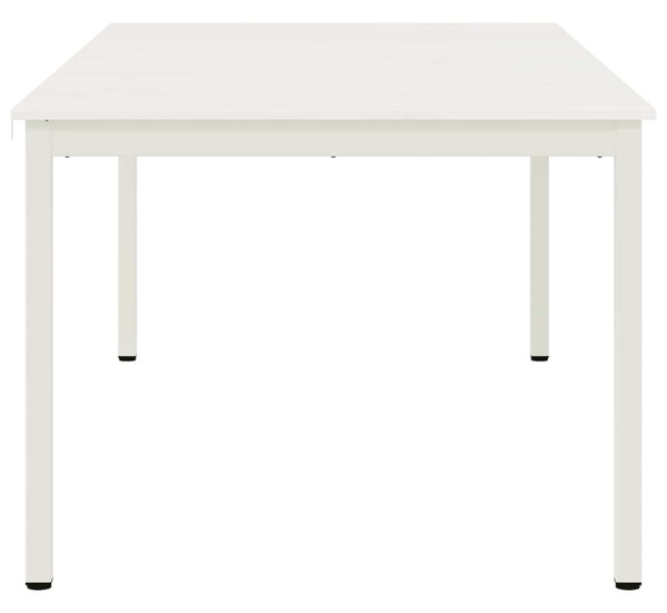 VidaXL Étkezőasztal Fehér 200 x 100 x 75 cm Tömör fenyőfa