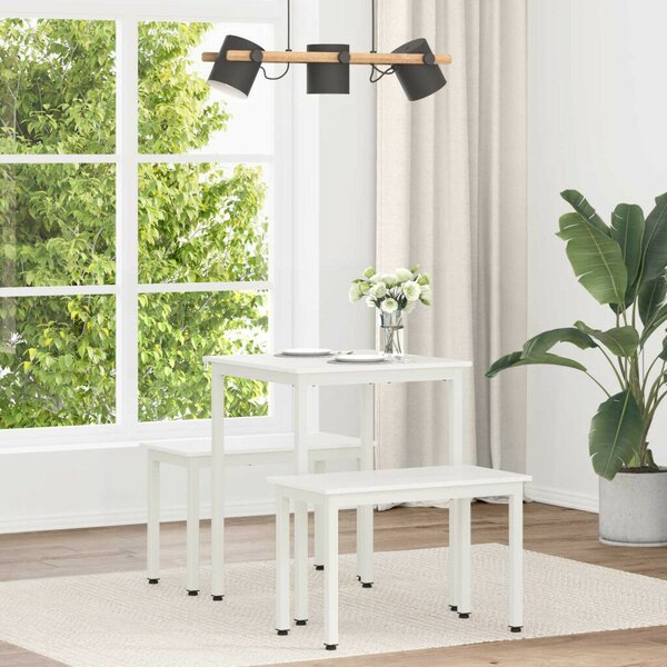 VidaXL Étkezőasztal Fehér 60 x 60 x 75 cm Tömör fenyőfa