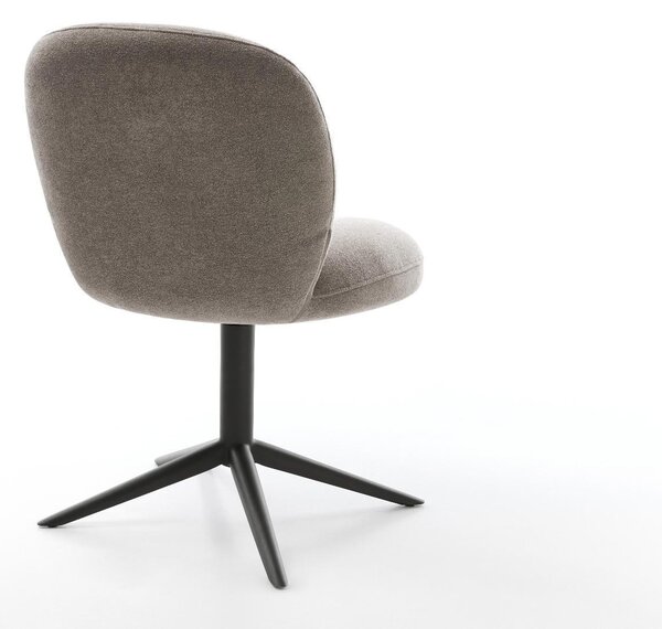 DELIFE Étkezőszék Nube-Flex strukturált szövet puha taupe fekete kereszt láb 360° forgatható billenő zsákrugó