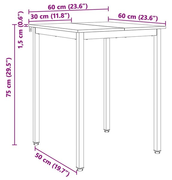 VidaXL Étkezőasztal Fehér 60 x 60 x 75 cm Tömör fenyőfa