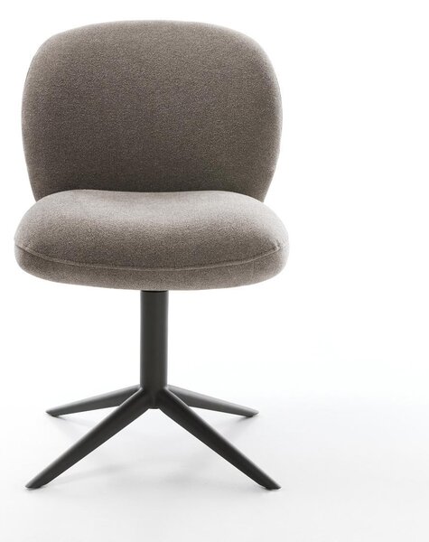 DELIFE Étkezőszék Nube-Flex strukturált szövet puha taupe fekete kereszt láb 360° forgatható billenő zsákrugó