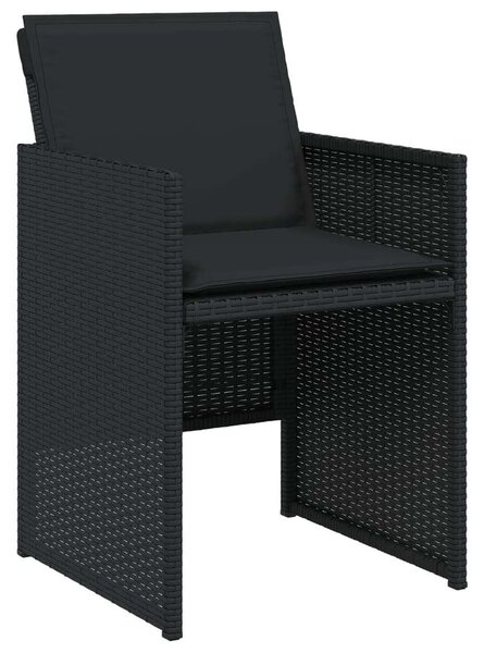 VidaXL Polyrattan Kerti Étkezőgarnitúra - 17 részes - Fekete