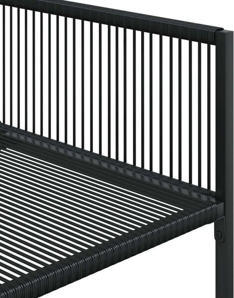 VidaXL Polyrattan Kerti Étkezőgarnitúra - 9 részes - Fekete