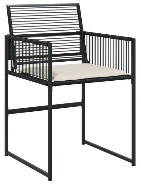 VidaXL - 5 részes Kerti Étkezőgarnitúra - Polyrattan - Fekete