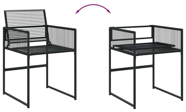 VidaXL Polyrattan Kerti Étkezőgarnitúra - 9 részes - Fekete