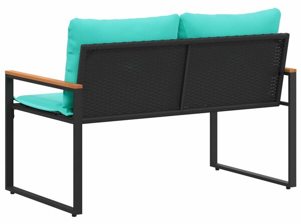 VidaXL pad párnával Fekete és Türkiz 115 x 65 x 72 cm Rattan