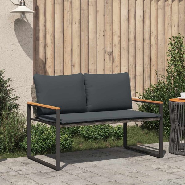 VidaXL pad párnával Szürke és sötétszürke 115 x 65 x 72 cm Rattan