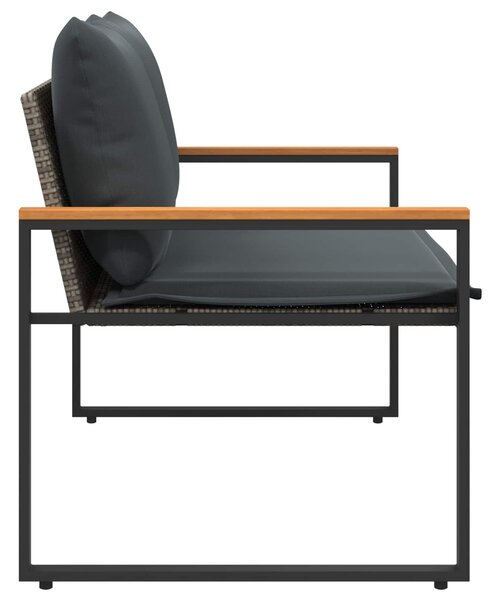 VidaXL pad párnával Szürke és sötétszürke 115 x 65 x 72 cm Rattan