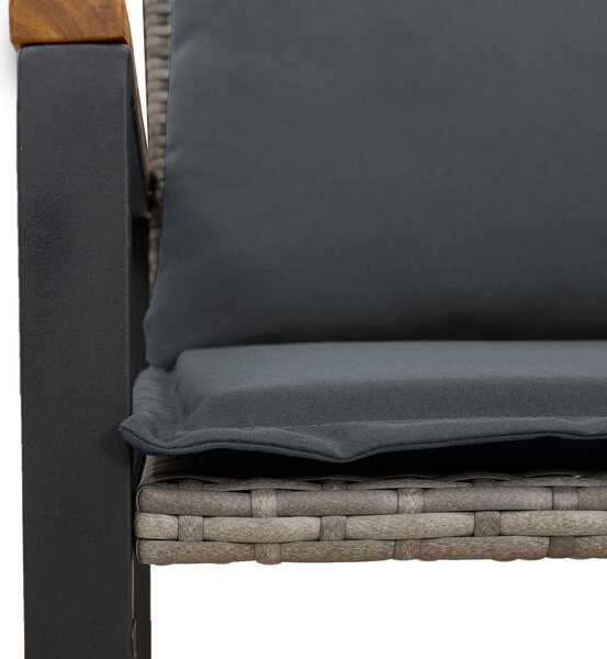 VidaXL pad párnával Szürke és sötétszürke 115 x 65 x 72 cm Rattan