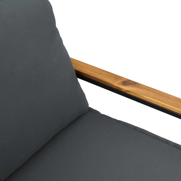 VidaXL pad párnával Szürke és sötétszürke 115 x 65 x 72 cm Rattan