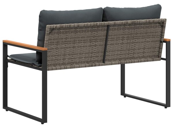 VidaXL pad párnával Szürke és sötétszürke 115 x 65 x 72 cm Rattan