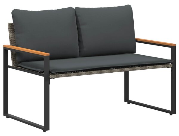VidaXL pad párnával Szürke és sötétszürke 115 x 65 x 72 cm Rattan