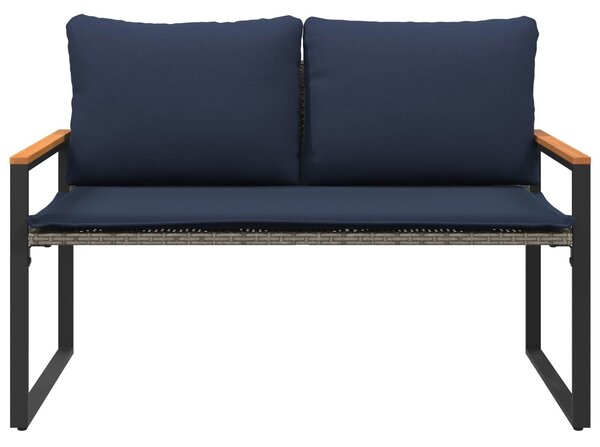 VidaXL pad párnával Szürke és sötétkék 115 x 65 x 72 cm Rattan