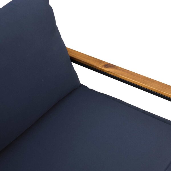 VidaXL pad párnával Szürke és sötétkék 115 x 65 x 72 cm Rattan