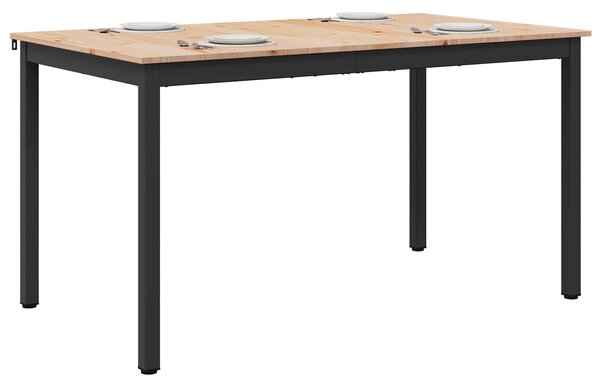 VidaXL Étkezőasztal Természetes 150 x 90 x 75 cm Tömör fenyőfa