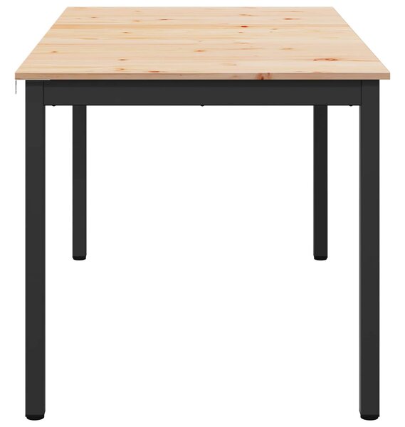 VidaXL Étkezőasztal Természetes 150 x 90 x 75 cm Tömör fenyőfa