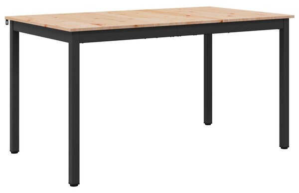 VidaXL Étkezőasztal Természetes 150 x 90 x 75 cm Tömör fenyőfa