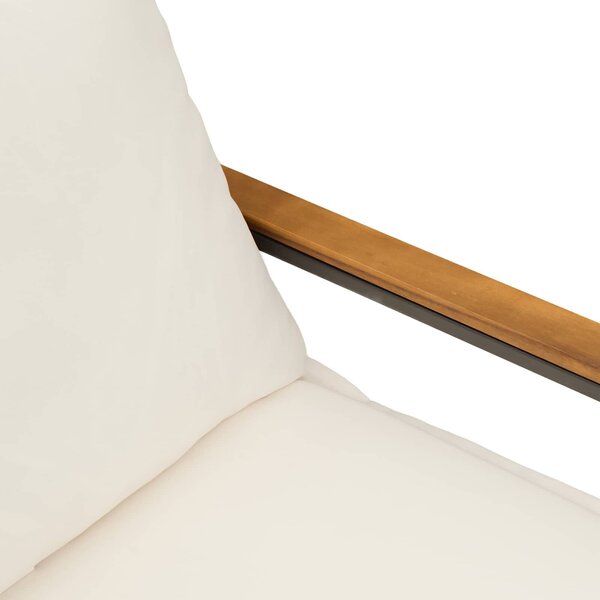 VidaXL pad párnával Fekete és krémfehér 115 x 65 x 72 cm Rattan