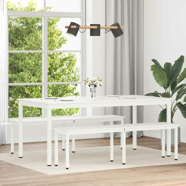 VidaXL Étkezőasztal Fehér 180 x 90 x 75 cm Tömör fenyőfa