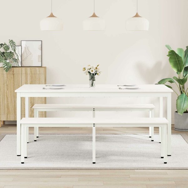 VidaXL Étkezőasztal Fehér 180 x 90 x 75 cm Tömör fenyőfa