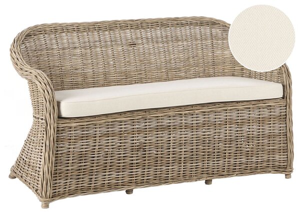 Kerti pad ülőpárnával SUSUA 150 cm Rattan Természetes