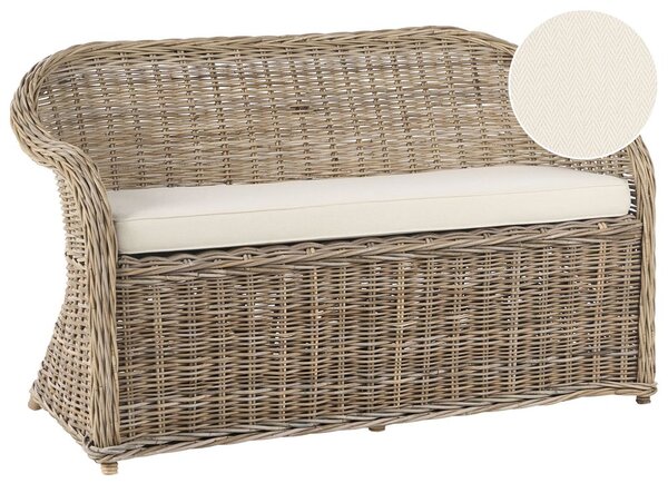 Kerti pad ülőpárnával SUSUA 141 cm Rattan Természetes