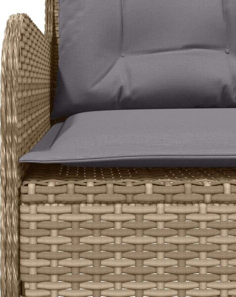 VidaXL 2 részes bézs polyrattan kerti ülőgarnitúra párnákkal